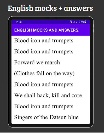 English; mocks & answers Screen 2