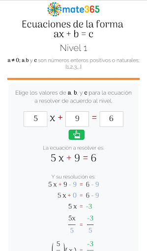 Ecs. ax+b=c Screen 2