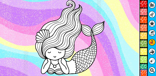 Mermaid coloring for adult