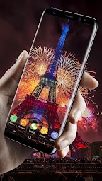 New Year Eiffel Fireworks Live Wallpaper