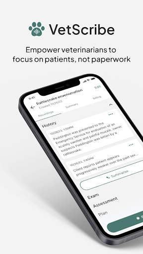 Android application VetScribe screenshort