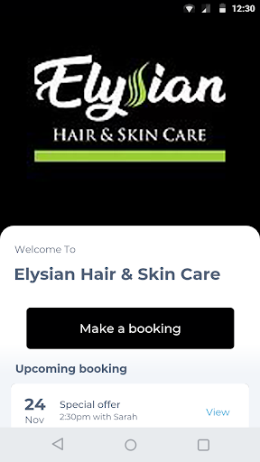 Android application Elysian Hair & Skin Care screenshort