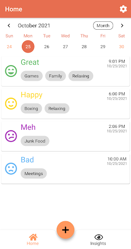 Android application Moodsaga - Mood Tracker screenshort
