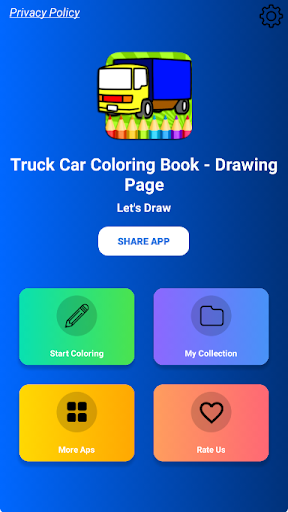 Truck Car Coloring Book - Drawing Page