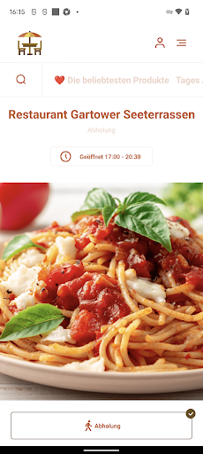 Android application Restaurant Gartower screenshort