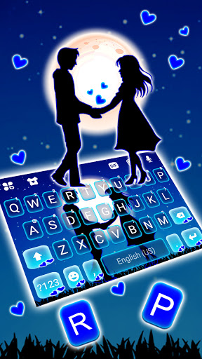 Blue Moon Couple Keyboard Back Screen 2