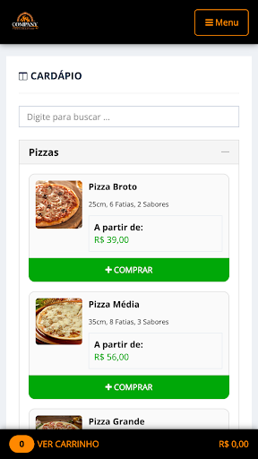 Company Pizzas Screen 2