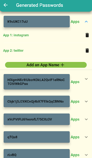Android application Strong Password Generator screenshort