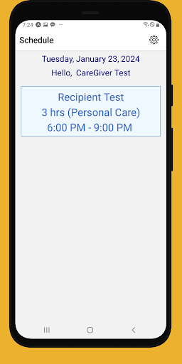 Care Time Card Screen 2