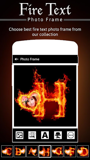 Fire Text Photo Frame