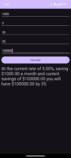 Retirement Income Calculator Screen 3