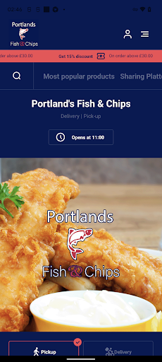 Android application Portland's Fish & Chips screenshort