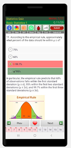 Android application Statistics Quiz screenshort