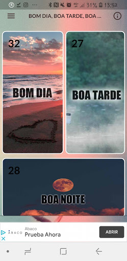 Android application BOM DIA, BOA TARDE, BOA NOITE screenshort