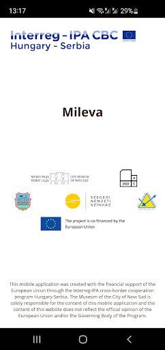 Android application Mileva - Interaktivna izložba screenshort