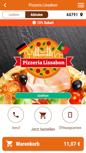 Android application Pizzeria Lissabon screenshort