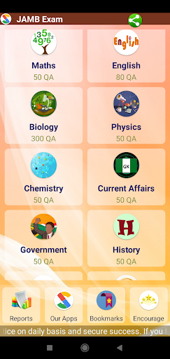 Android application UTME Prep Sana EdTech screenshort