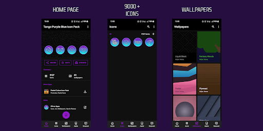 Screenshot of Tango Blue Purple Icon Pack