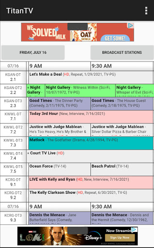 Android application TitanTV screenshort