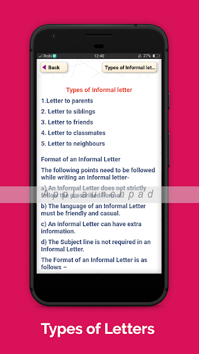 English letter and application