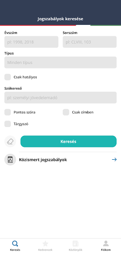 Android application Jogszabálytár screenshort