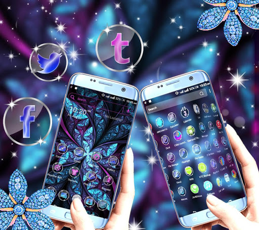 Abstract Neon Flower Launcher Screen 2