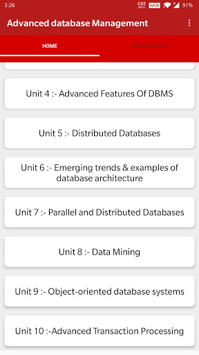 Android application Database Management System screenshort