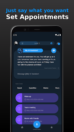 Android application QuestHub: AI Chat Planner screenshort