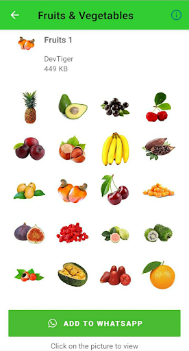 Android application Fruits And Vegetables Stickers screenshort