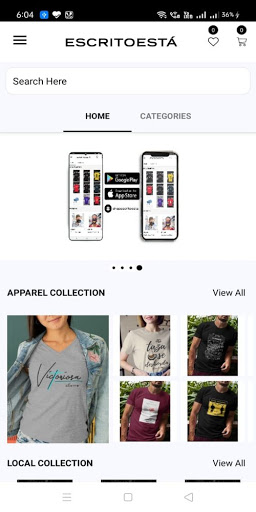 Android application shopescritoesta screenshort