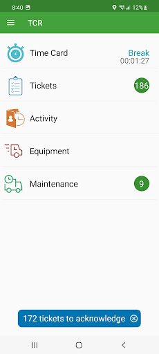 Android application TCR Mobile Application screenshort