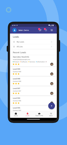 Android application Veuz CRM screenshort