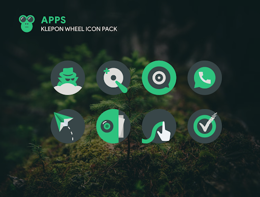 Android application Klepon Wheel: Dark Icon Pack screenshort