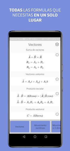 Android application Formulario para Física screenshort