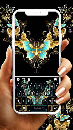 Android application Vintage Golden Butterfly Keybo screenshort