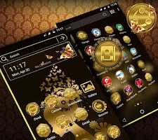 screenshot of Gold Butterfly Girl Theme