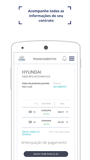 Android application Hyundai Financiamentos screenshort