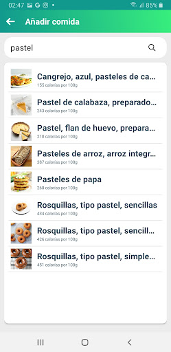 Contador de calorías alimentos Screen 2