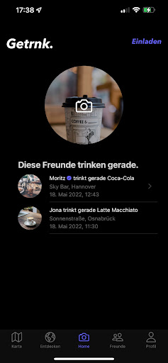 Android application Getrnk screenshort