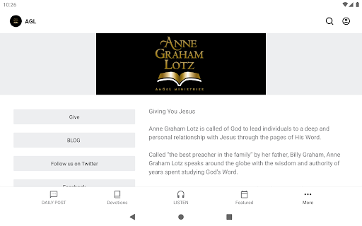 Screenshot of Anne Graham Lotz
