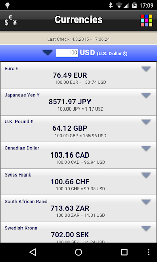 Android application Currencies Lite screenshort