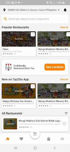 Android application Tap2Go App screenshort