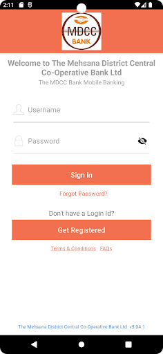 Android application MDCC Mobile banking screenshort