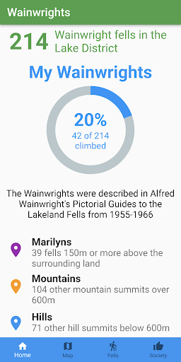 Android application Wainwrights screenshort