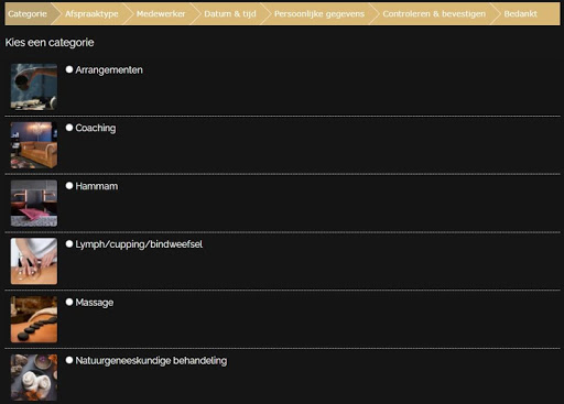 Android application Wellness aan de Zaan screenshort
