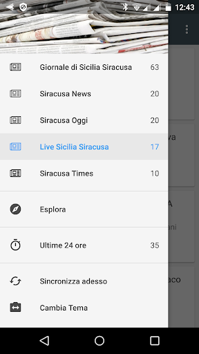 Android application Siracusa notizie locali screenshort