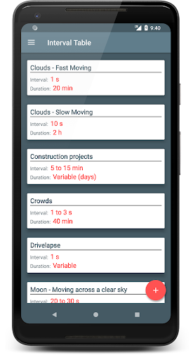 TimeLapse Calculator Screen 3