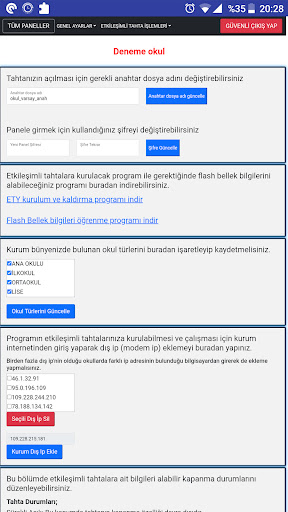 Etkileşimli Tahta Yönetim Sis. Screen 2