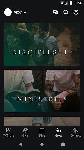 Mission Community Church App Screen 2