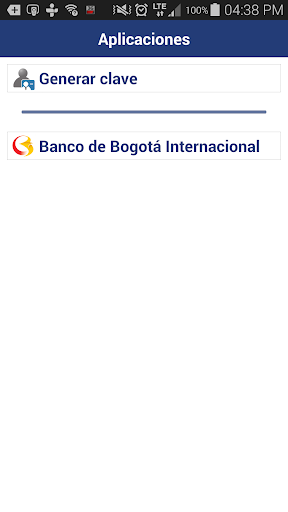 Android application Token Banco de Bogotá Intl. screenshort